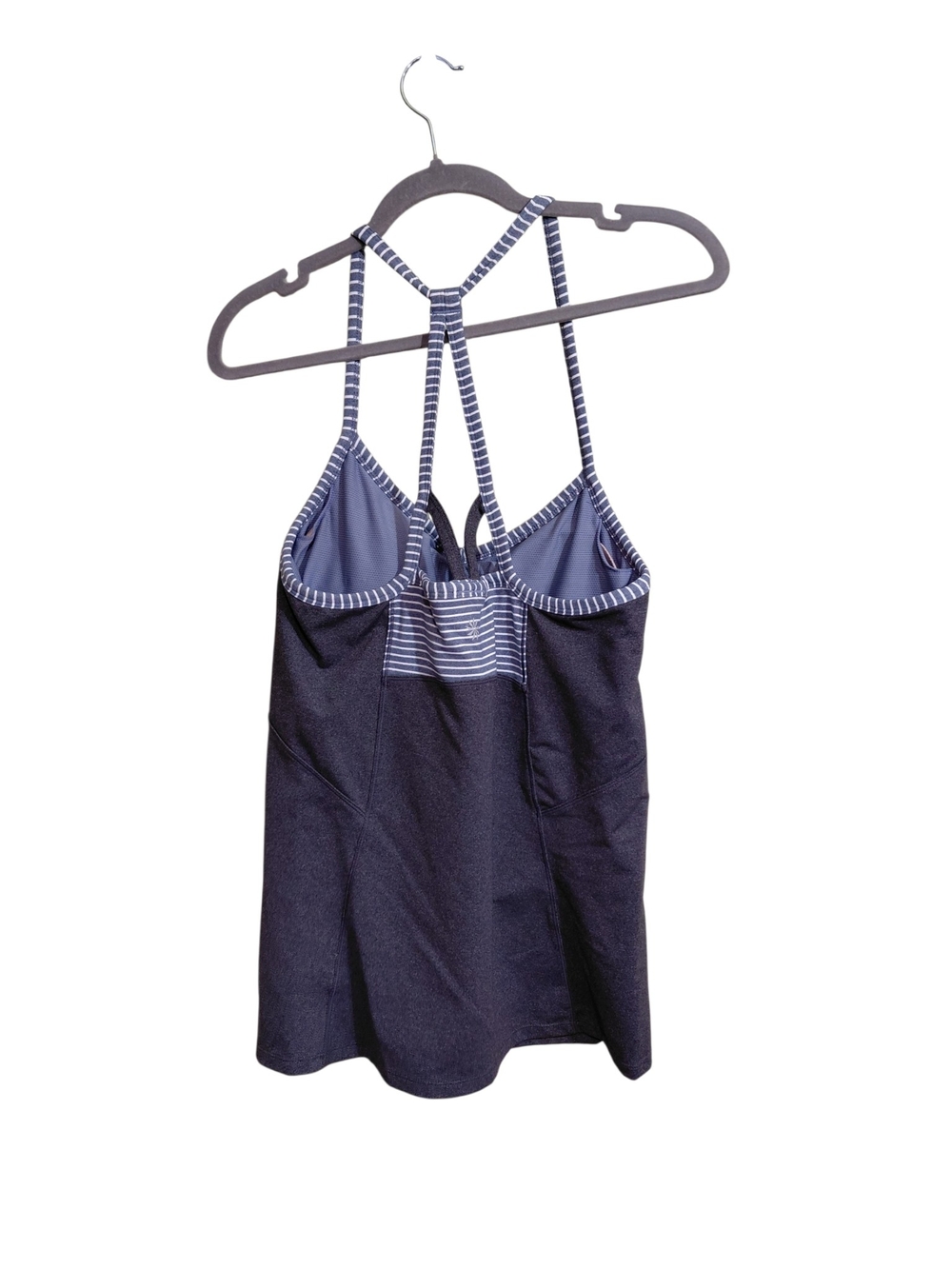 Women's Navy Tankini Swim Top with Striped Trim